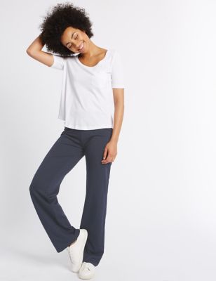 Flat Front Straight Leg Trousers